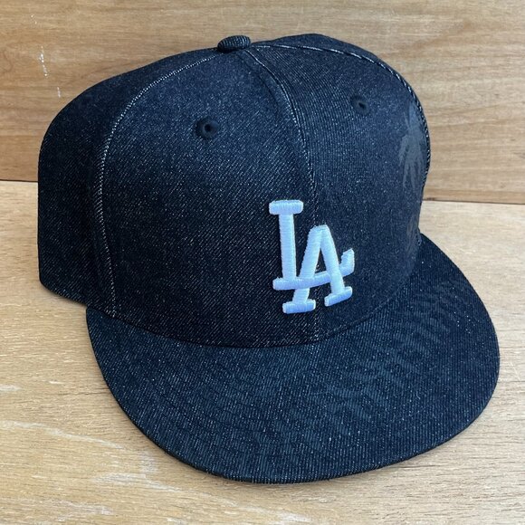 MITCHELL & NESS MLB LOS DODGERS BLACK DENIM PRO CROWN SNAPBACK HAT NEW - Picture 1 of 4